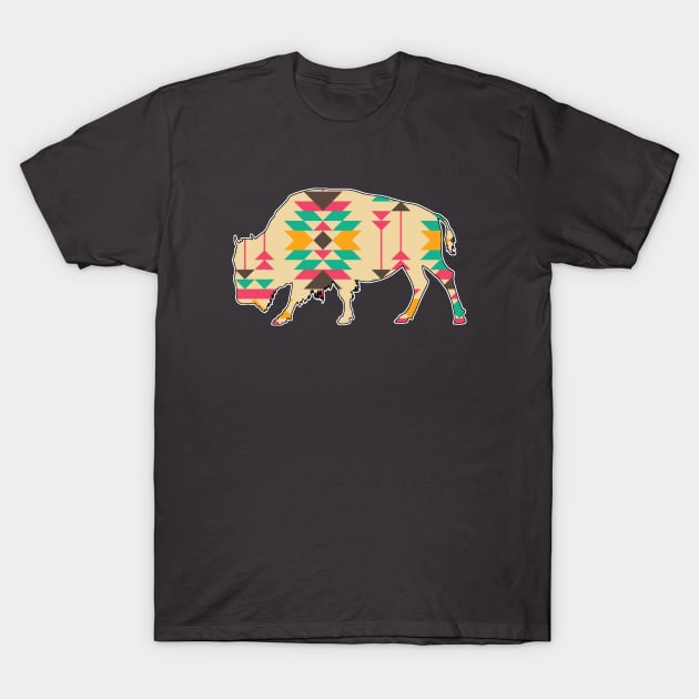 Bison Pattern - 8 (alt) T-Shirt by Brightfeather